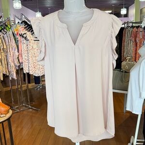 Women's Ruffled Sleeve Blouse - Cream